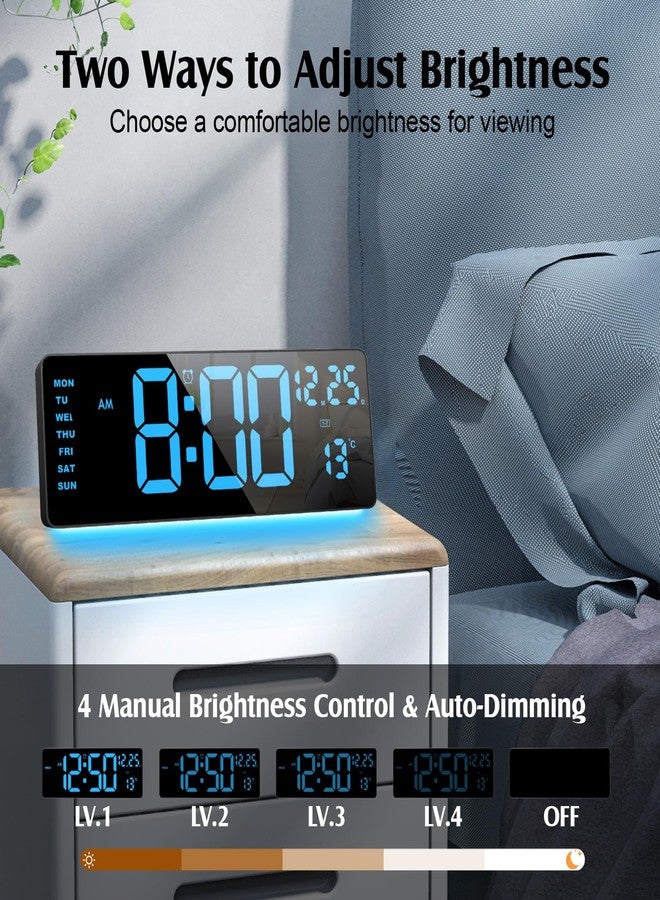 Xflyee 16.5" Digital Clock Large Display with Remote Control, 6-Color Night Light Digital Wall Clock with Dual Alarms, Temperature, Auto DST Large Digital Clock for Living Room, Bedroom, Desk, Mounted, Gift - Image 4