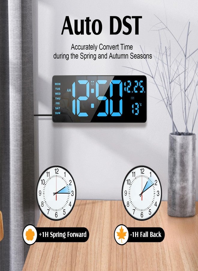Xflyee 16.5" Digital Clock Large Display with Remote Control, 6-Color Night Light Digital Wall Clock with Dual Alarms, Temperature, Auto DST Large Digital Clock for Living Room, Bedroom, Desk, Mounted, Gift - Image 5