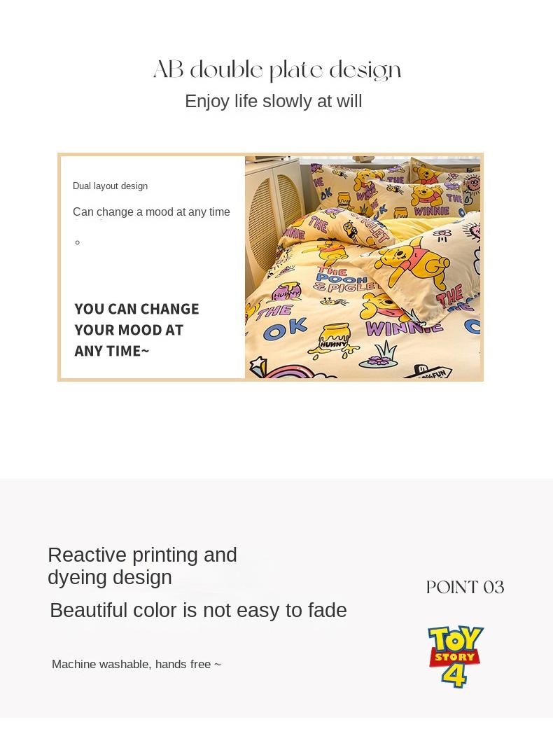 General Full Size Sheet Set Super Soft Kids 4 Piece Floral Bedding Set  Microfiber Sheets Includes Reversible Pillow Covers  1.8M  - Image 5