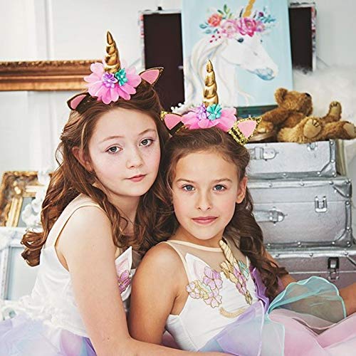SUNOVELTIES 6 PACK Unicorn Horn Headband Ears Photo Props Birthday Outfit Cosplay Costume Party Supplies for Teens and Adults Gift (6 Multicolor) - Image 2