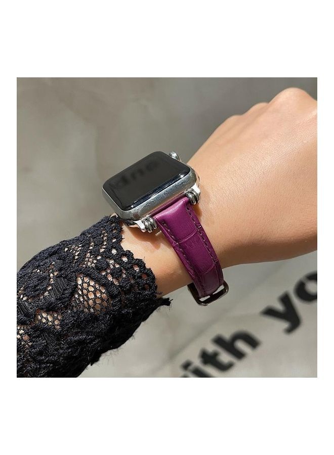 NIBEMINENT Ethnic Replacement Watchband for Apple Watch Series 1/2/3/4/5/6/7/SE 42/44/45mm Purple - Image 4