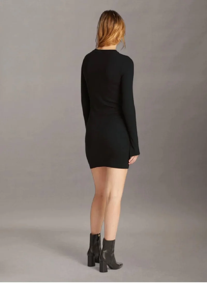 Calvin Klein Jeans Slim Ribbed Cotton Mini Dress