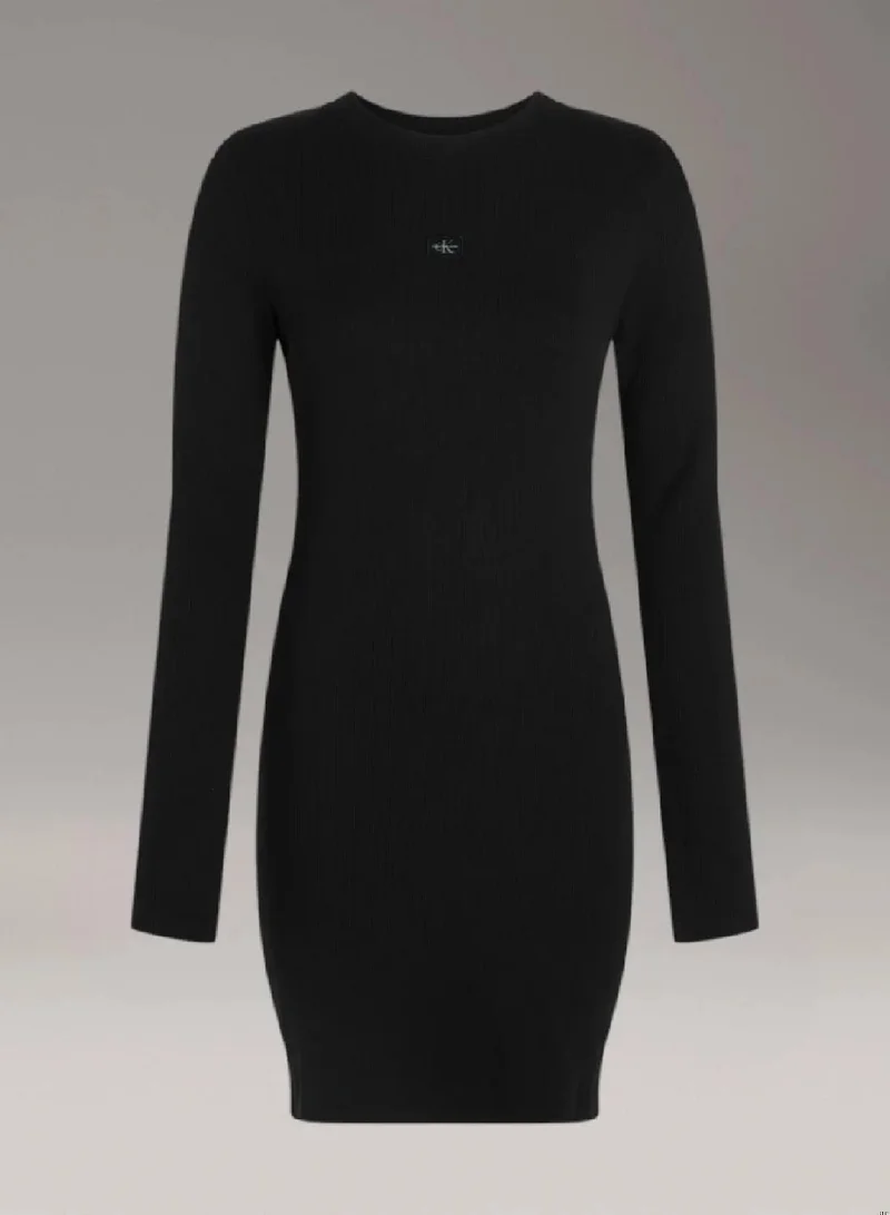 Calvin Klein Jeans  Slim Ribbed Cotton Mini Dress for Women | Best Price UAE