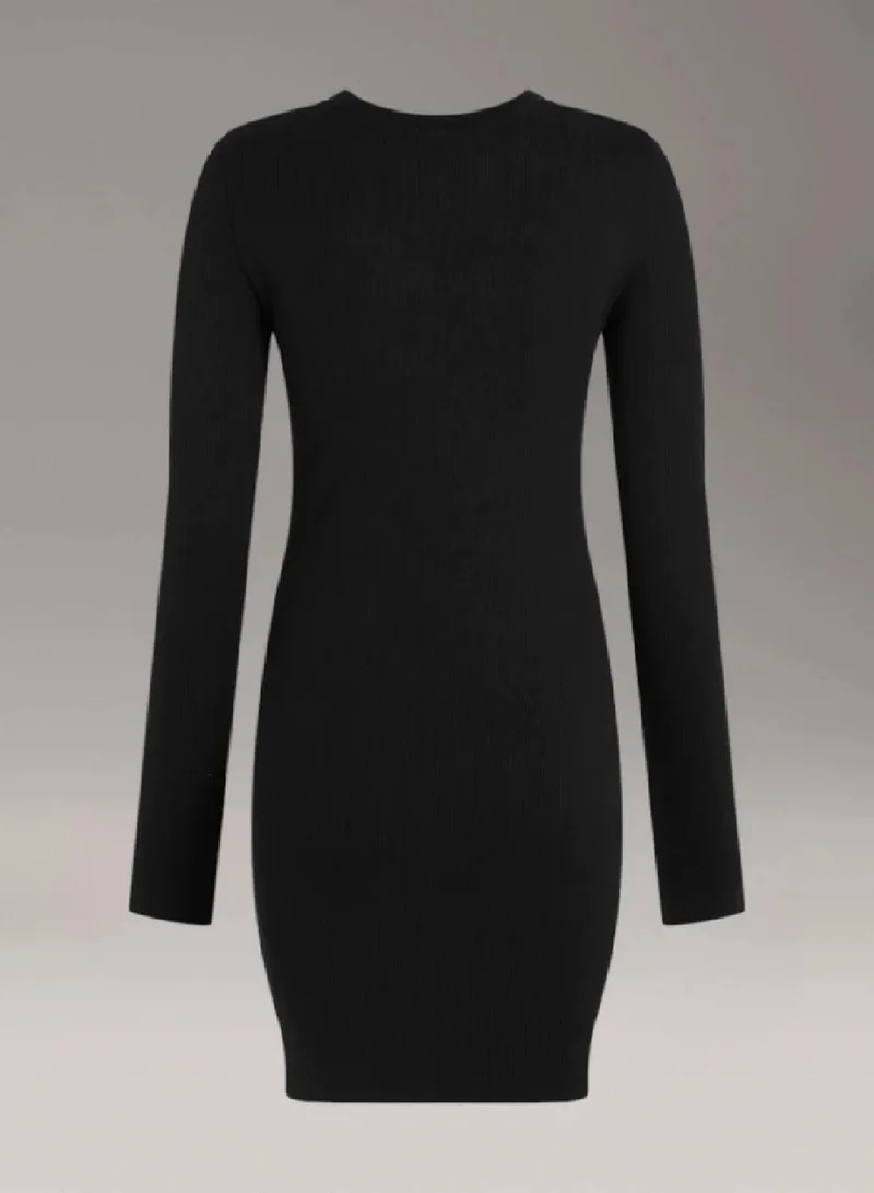 Calvin Klein Jeans  Slim Ribbed Cotton Mini Dress for Women | Best Price UAE