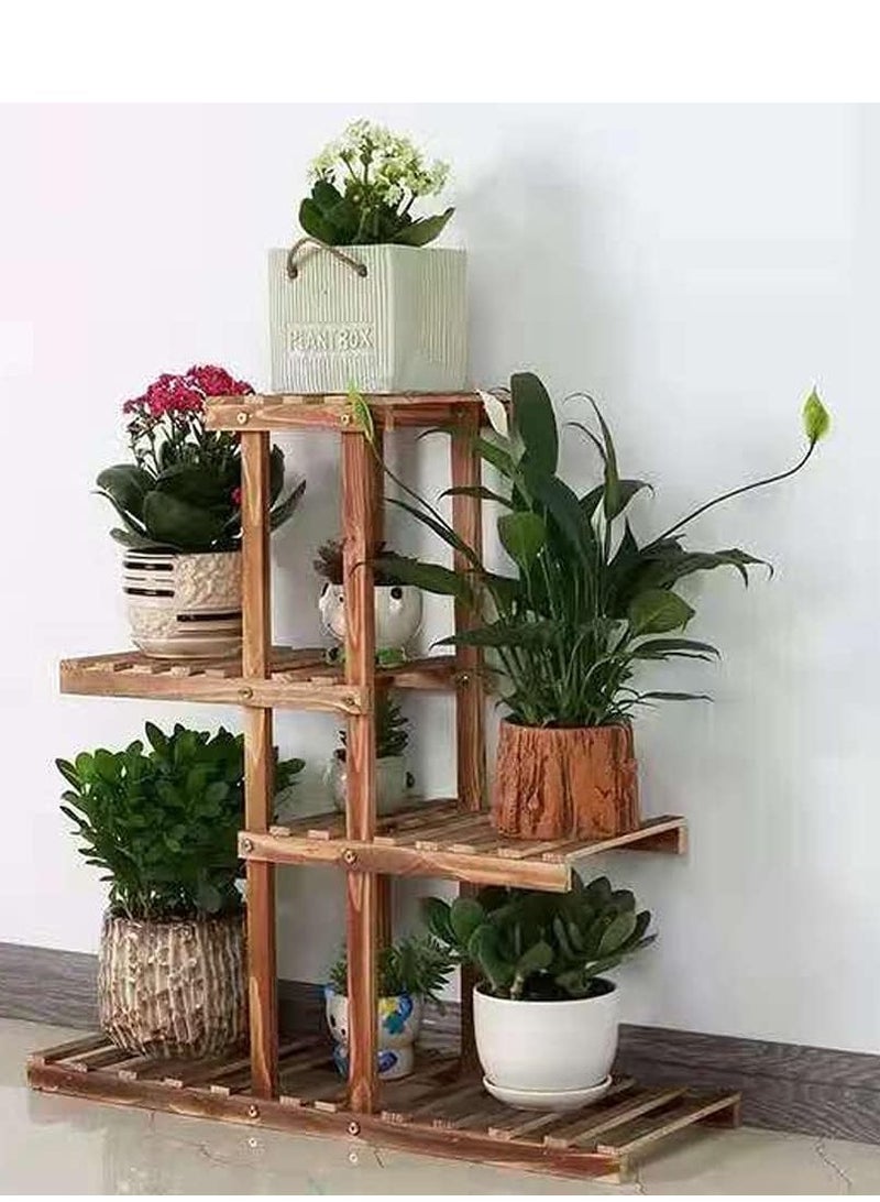 Generic FFD 5-Tier Wood Plant Stand – Multi-Tier Floor Standing Rack for Indoor & Outdoor, Durable Wooden Flower Pot Holder for Balcony, Living Room, Patio & Garden"`  - Image 4