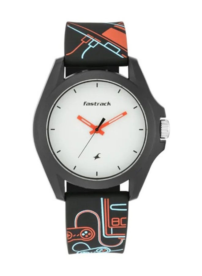 fastrack ساعة فاستراك أركيد كوارتز أنالوج بقرص أبيض وحزام سيليكون للجنسين - Image 1