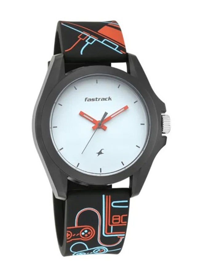 fastrack ساعة فاستراك أركيد كوارتز أنالوج بقرص أبيض وحزام سيليكون للجنسين - Image 2