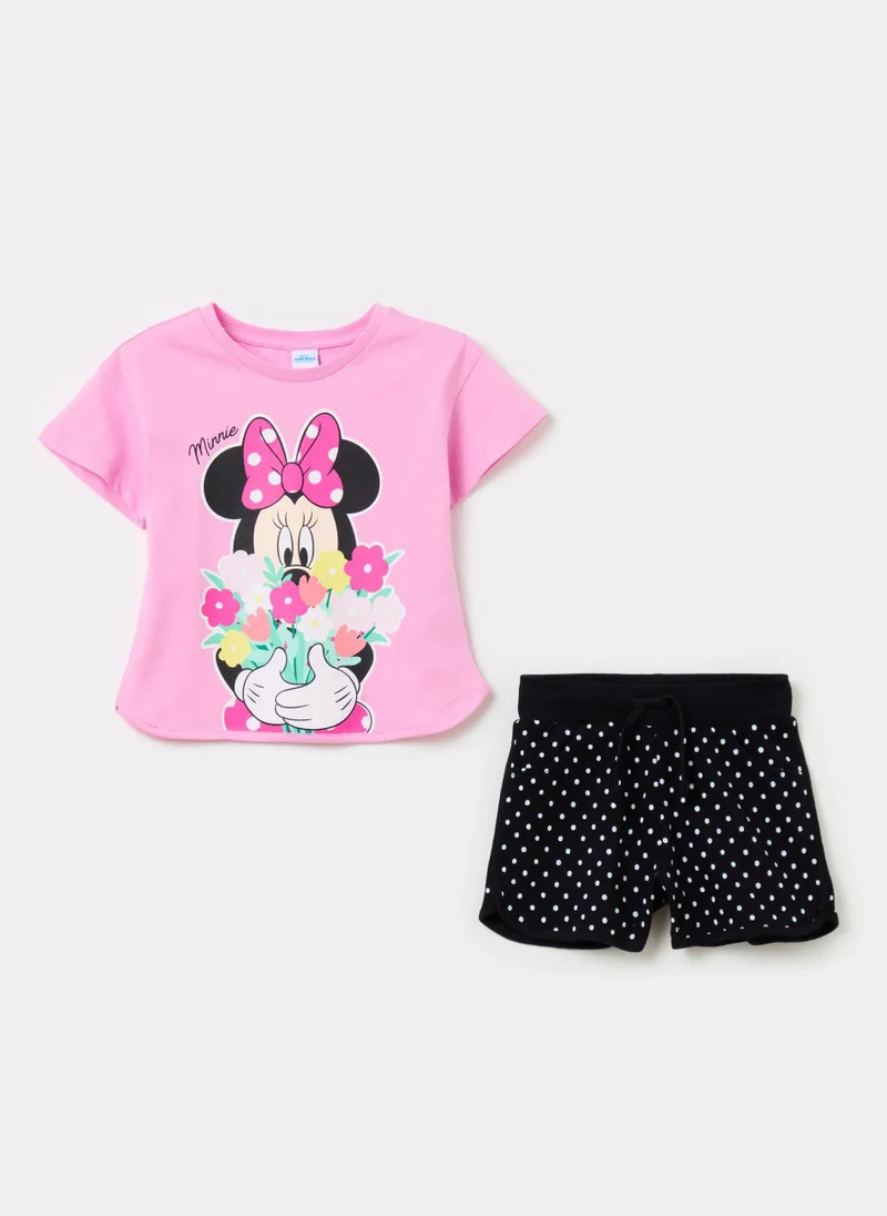 او في اس Cotton Jogging Set With Minnie Mouse Print