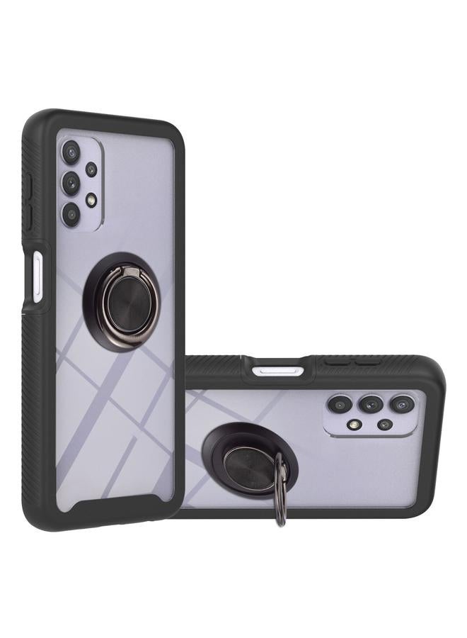 S-TOP Case For Samsung Galaxy A32 5G Starry Sky Solid Color Series Shockproof PC + TPU Protective Case with Ring Holder & Magnetic Function - Image 1