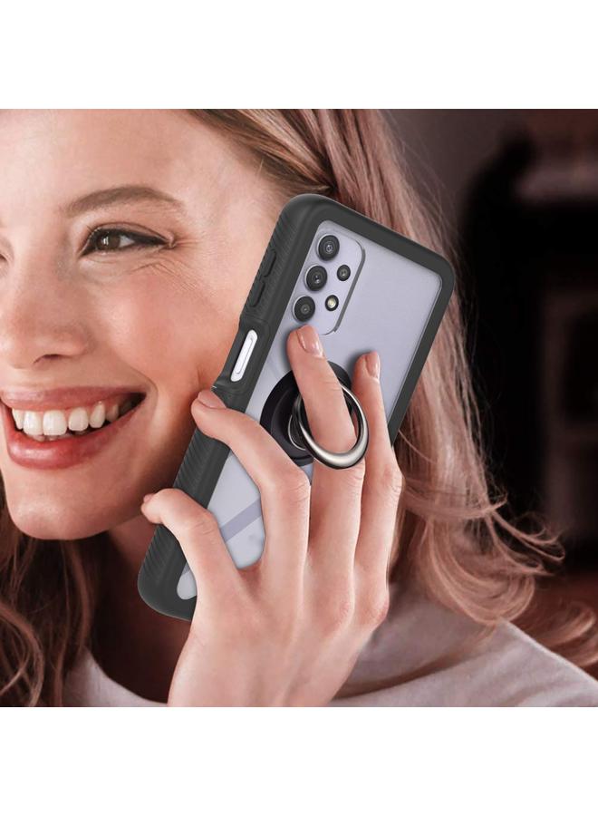 S-TOP Case For Samsung Galaxy A32 5G Starry Sky Solid Color Series Shockproof PC + TPU Protective Case with Ring Holder & Magnetic Function - Image 5