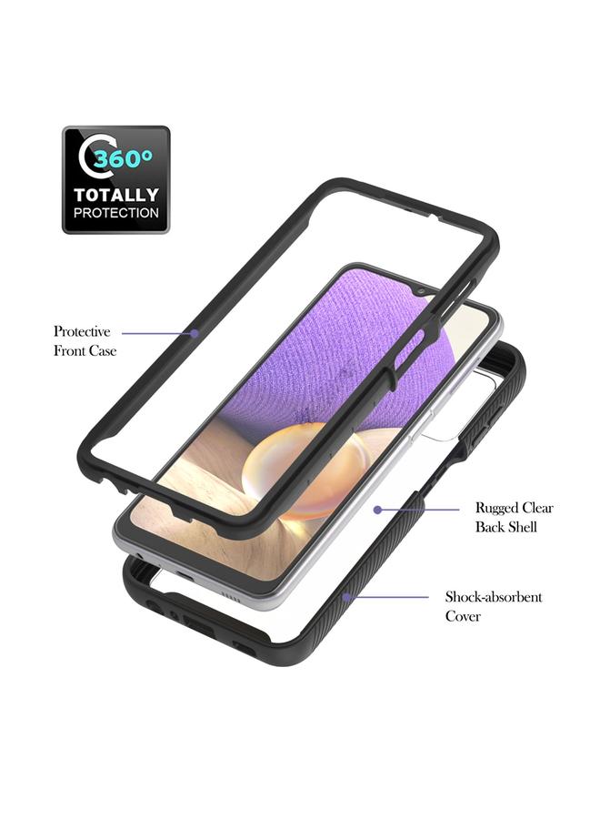 S-TOP Case For Samsung Galaxy A32 5G Starry Sky Solid Color Series Shockproof PC + TPU Protective Case with Ring Holder & Magnetic Function - Image 3