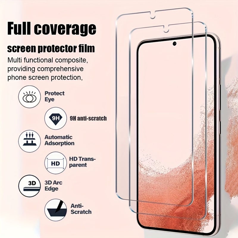 2 Pieces Tempered Glass Screen Protector Transparent Compatible With Samsung Galaxy A04e - Image 4