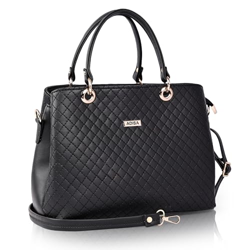 ADISA Quilted Shoulder Handbag for Women - Stylish Crossbody Bag with Sling Belt, Ladies' Purse with Top Zipper Closure, Gift for Women and Girls (AD4077) - Image 1