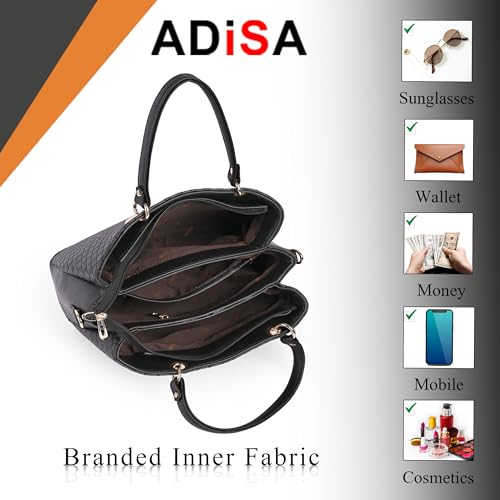 ADISA Quilted Shoulder Handbag for Women - Stylish Crossbody Bag with Sling Belt, Ladies' Purse with Top Zipper Closure, Gift for Women and Girls (AD4077) - Image 4