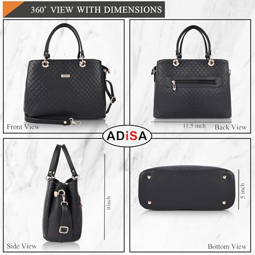 ADISA Quilted Shoulder Handbag for Women - Stylish Crossbody Bag with Sling Belt, Ladies' Purse with Top Zipper Closure, Gift for Women and Girls (AD4077) - Image 2