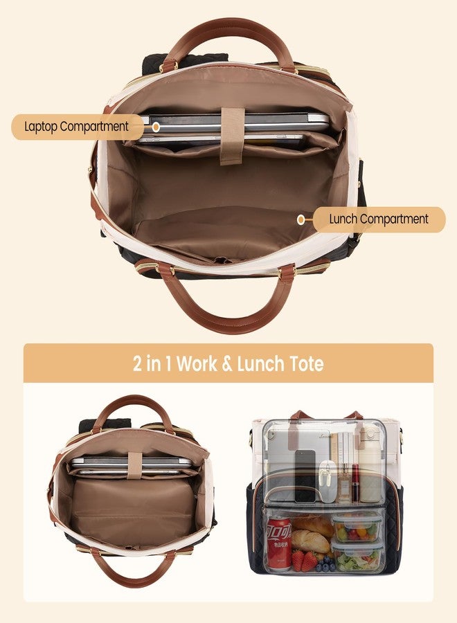 LOVEVOOK Lunch Tote Bag for Women, Work Bags with Insulated Lunch Compartment, 15.6 Inch Laptop Bag with Large Cup Holder, Teacher Nurse Tote Handbag with Multi Pockets for College, Office, Travel - Image 5