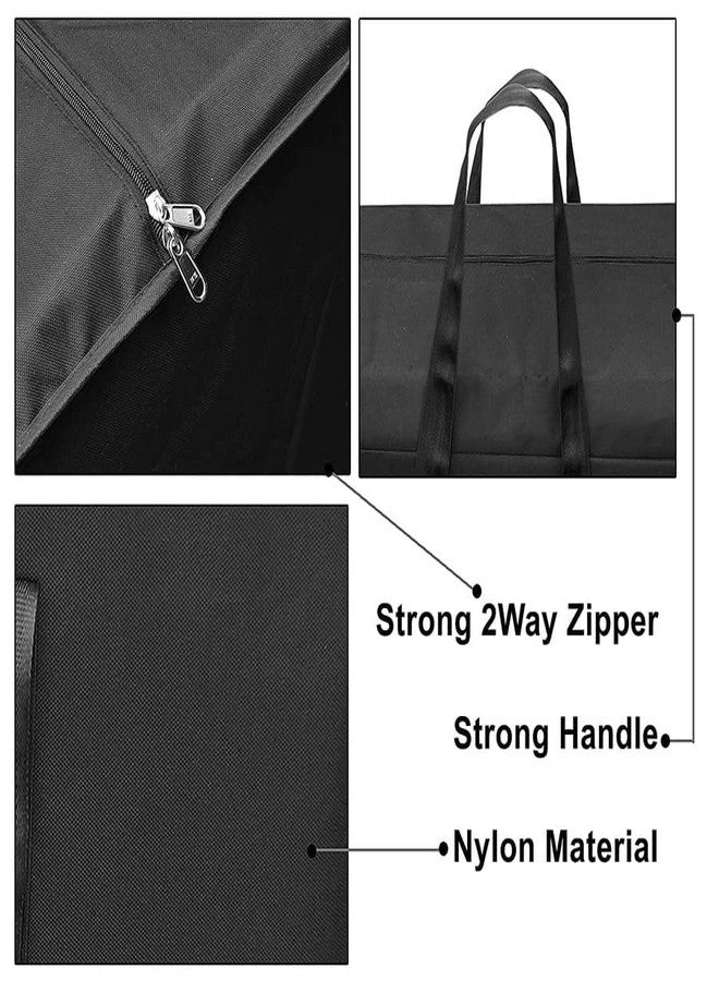ACORMEK Nylon Large Size Underbed Storage Bag Cloth Organizer Blankets Big Storage with Zippered Closure Saree Bag (Black) 9 Inches Height & 90 GSM Fabric (Black Pack of 1) - Image 4