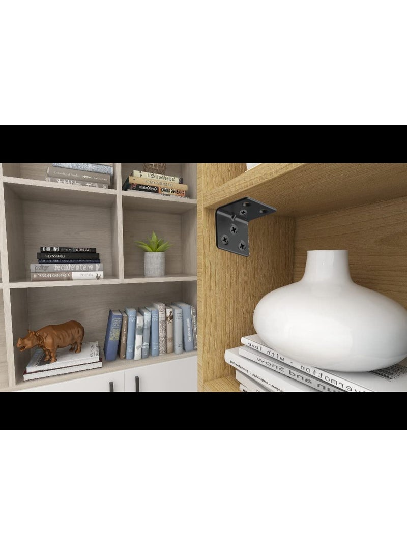 دعامة زاوية من الفولاذ المقاوم للصدأ الأسود، زوايا مشتركة، دعامة معدنية ثقيلة على شكل L (20 قطعة) (1.5x1.18x1.18x0.06) - Image 4