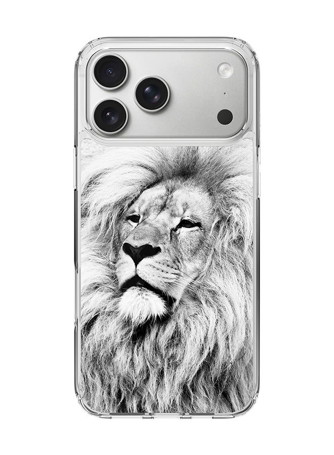 Stylizedd Classic Clear MagSafe Case for iPhone 17 Pro Max , Hybrid Soft Case Flexible Edges Anti Drop TPU PC Gel Thin Transparent Cover [ Designed for iPhone 17 Pro Max ] - Wise Lion