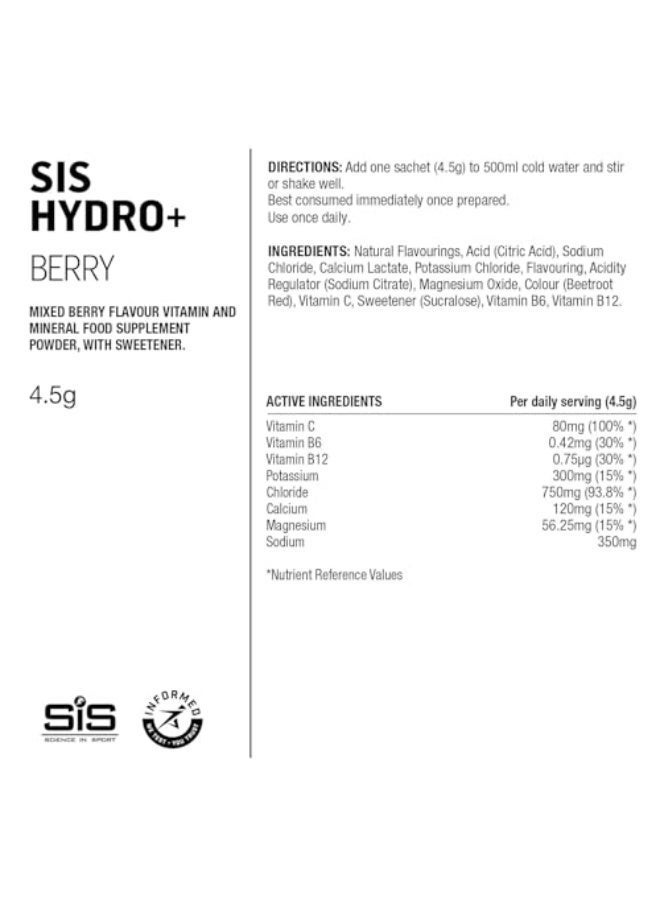 Hydro+ Electrolyte Berry Drink Mix 20Pcs