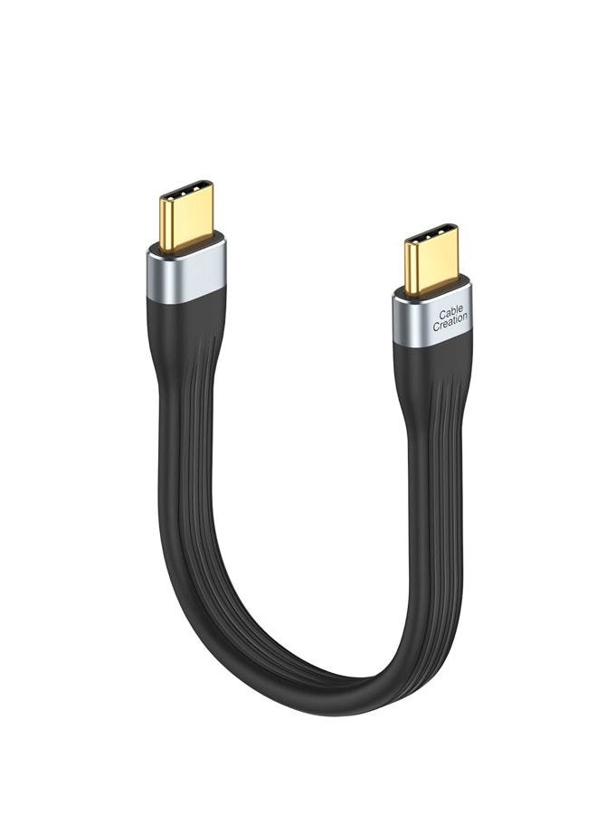 CableCreation كابل USB C قصير 6 بوصة، سلك شحن سريع من USBC إلى USBC PD، كابل USB من النوع C لبنك الطاقة 60 وات، متوافق مع MacBook Pro Air، ipad pro، Chromebook Pixel، Galaxy S22، أسود. - Image 1
