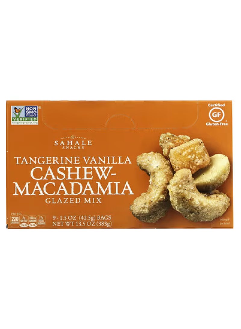 Glazed Mix, Tangerine Vanilla Cashew-Macadamia, 9 Packs, 1.5 oz (42.5 g) Each