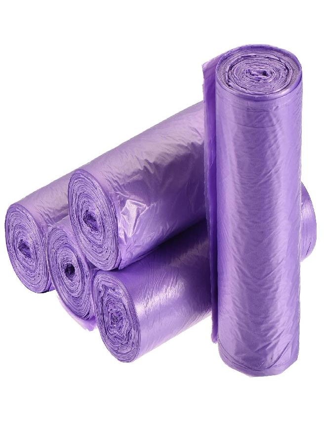 MECCANIXITY 2-4 Gallon Small Trash Bags Garbage Waste Basket Liners for Kitchen, Office, Bathroom, Bedroom, Purple, 100 Counts / 5 Rolls