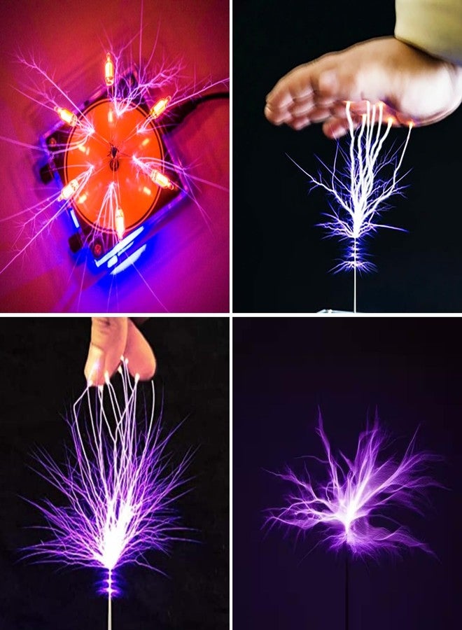 Yoqanr Music Tesla Coil Speaker,Bluetooth Mini Tesla Coil, Touchable Artificial Lightning Spark Gap Arc Generator, Wireless Transmission Experiment Model, Science Teaching Lightning Toy(White) - Image 3