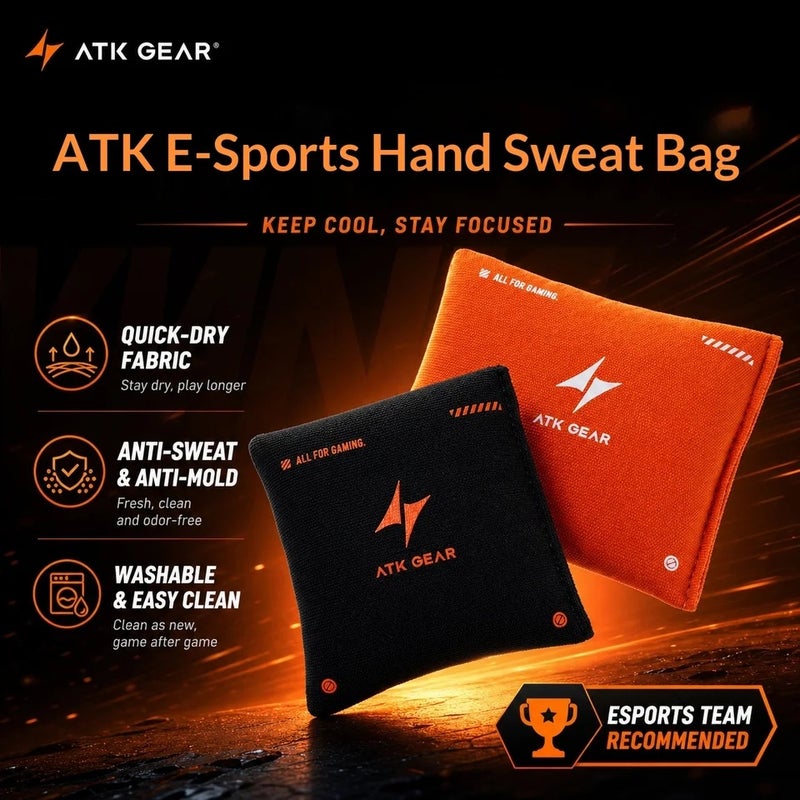 اي تي كي ملحقات ألعاب ATK Gear Esports Hand Dry Grip Pouch, Anti-Sweat Bag to Reduce Sweaty Hands, for Competitive FPS Gaming - Image 2