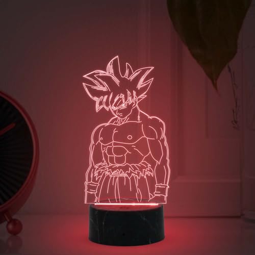 GIFTMEBAZAR 3D Illusion Anime LED Desk Table Lamp with Automatic Color Changing Light & USB Powered | Anime Lover Gift | Birthday Gift for Anime Fans | Anime Home Decor Light (DragonBallZ369 (Goku)) - Image 1