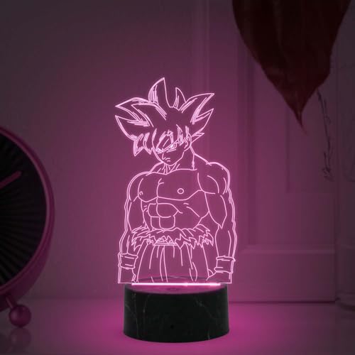 GIFTMEBAZAR 3D Illusion Anime LED Desk Table Lamp with Automatic Color Changing Light & USB Powered | Anime Lover Gift | Birthday Gift for Anime Fans | Anime Home Decor Light (DragonBallZ369 (Goku)) - Image 3