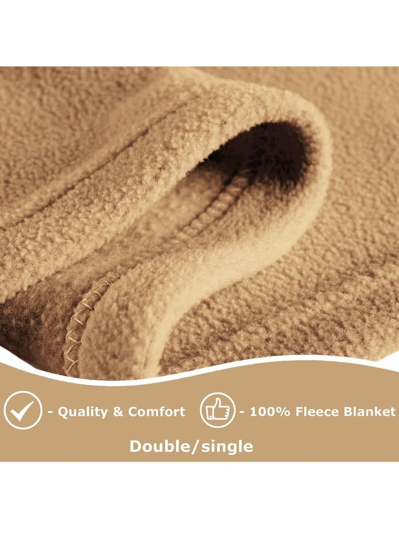 Homitecture Fleece Blanket 300 TC All Season Solid/Plain Light Weight Polar Fleece Single Bed Blanket (230 x 150 cm,Skin Friendly) (Beige) - Image 4