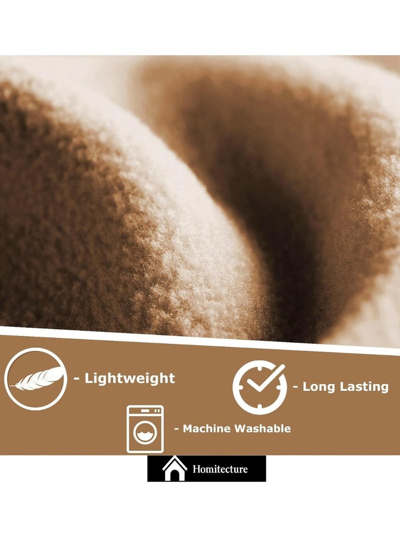 Homitecture Fleece Blanket 300 TC All Season Solid/Plain Light Weight Polar Fleece Single Bed Blanket (230 x 150 cm,Skin Friendly) (Beige) - Image 5