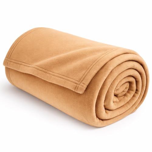 Homitecture Fleece Blanket 300 TC All Season Solid/Plain Light Weight Polar Fleece Single Bed Blanket (230 x 150 cm,Skin Friendly) (Beige) - Image 1