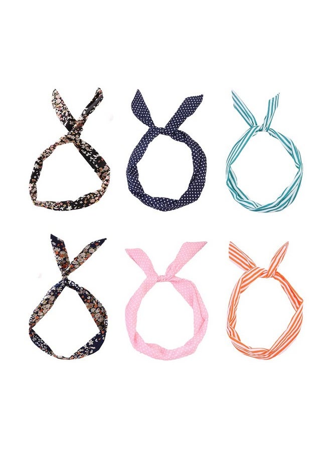 Ruihfas - Uihfas 6Pcs Fashion Twist Bow Wire Headbands Head Wrap Bunny Rabbit Ears Wired Hairbands Hair Holder Hair Accessories For Women And Girls - Image 1