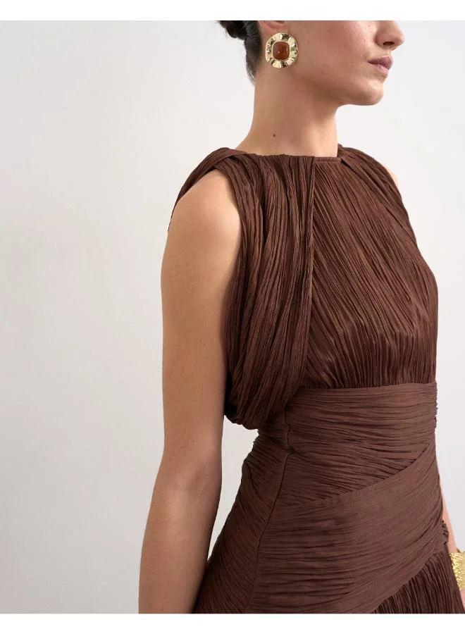 TOPSHOP  Short Sleeve Drape Mini Dress for Women | Best Price UAE