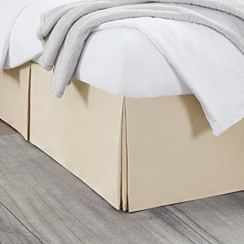 Nestl Nestl Cream Full Bed Skirt  Full Size Bed Skirt 14 Inch Drop  Brushed Microfiber Bed Skirts  Hotel Quality Pleated Bed Skirt  Shrinkage  Fade Resistant 