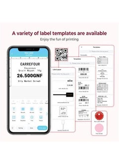 phomemo Phomemo Label Maker Machine with Tape, M110 Barcode Label Printer - Portable Bluetooth Thermal Labeler for Address Jewelry Retail Small Business Home Office Compatible Phones &PC Pink  - Image 3