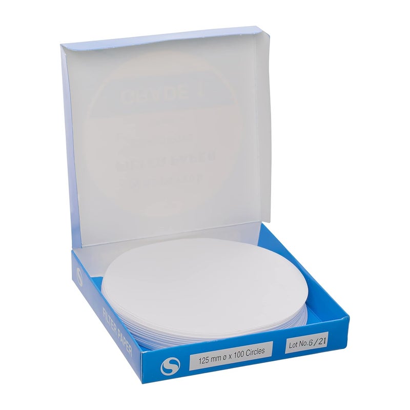 Supertek 125 mm Filter Paper Grade 1 | Qualitative Round Sheets Pack of 100 | Chemistry Lab Experiments for Schools or Laboratory Activities - Image 3