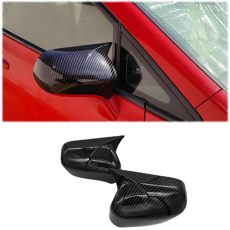 MUXEE 2Pcs New Rear View Mirror Outside Housing Wing Mirror Cover Cap for Honda Civic 20062011 ABS Carbon Fiber Sport Interior Accessories Mirror Cover Without Turn Signal - Image 2
