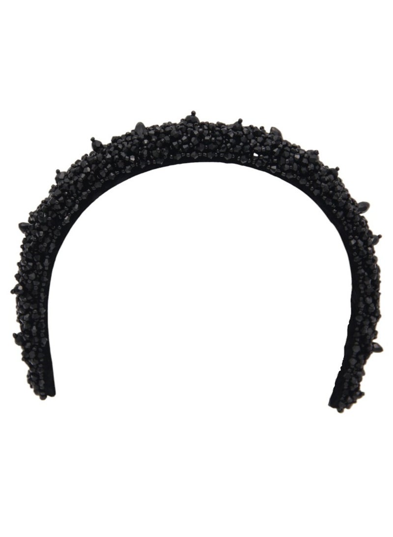 Bidani Crystal Embellished Headband - Black - Image 2