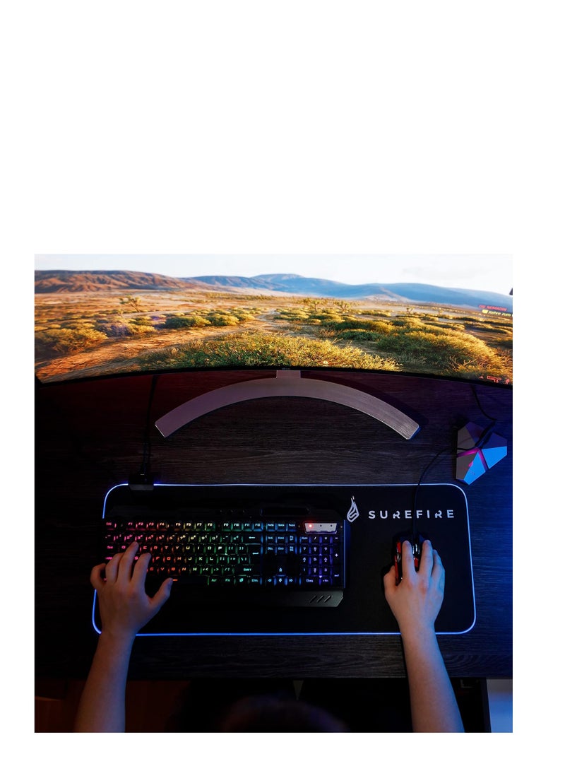 Surefire Silent Flight RGB-680 gaming mouse pad I 680mmx280mmx3 mm I RGB mouse-pad I water-repellent & non-slip I microtextured fabric surface I gaming accessories I gaming pad I Verbatim - Image 4