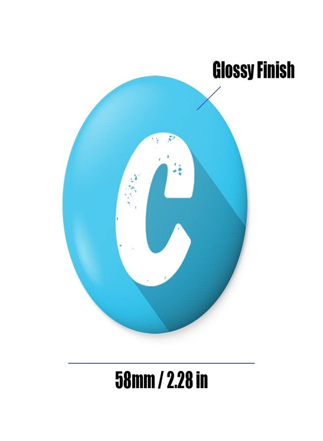 alterEgo Alphabet Initial Button Badge with Safety Pin backing (58mm Diameter) (C) - Image 2