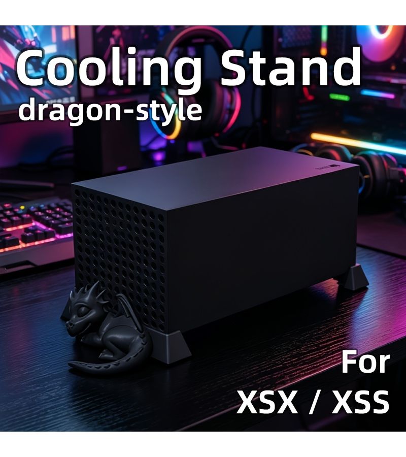 حامل تبريد أسود لجهاز Xbox Series X S، متوافق مع وضعي التشغيل الرأسي والأفقي لأجهزة XSX و XSS. - Image 1