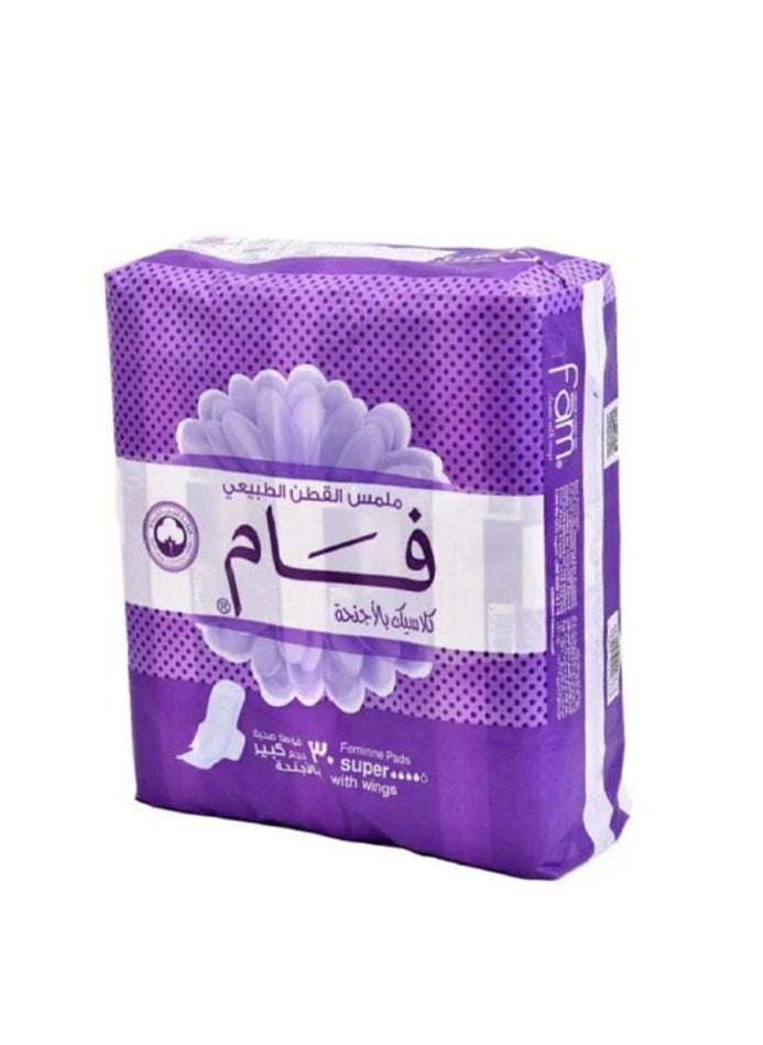 فام - فام فوط صحية مع أجنحة سوبر 10*3 عدد 30 فوطة - Image 1