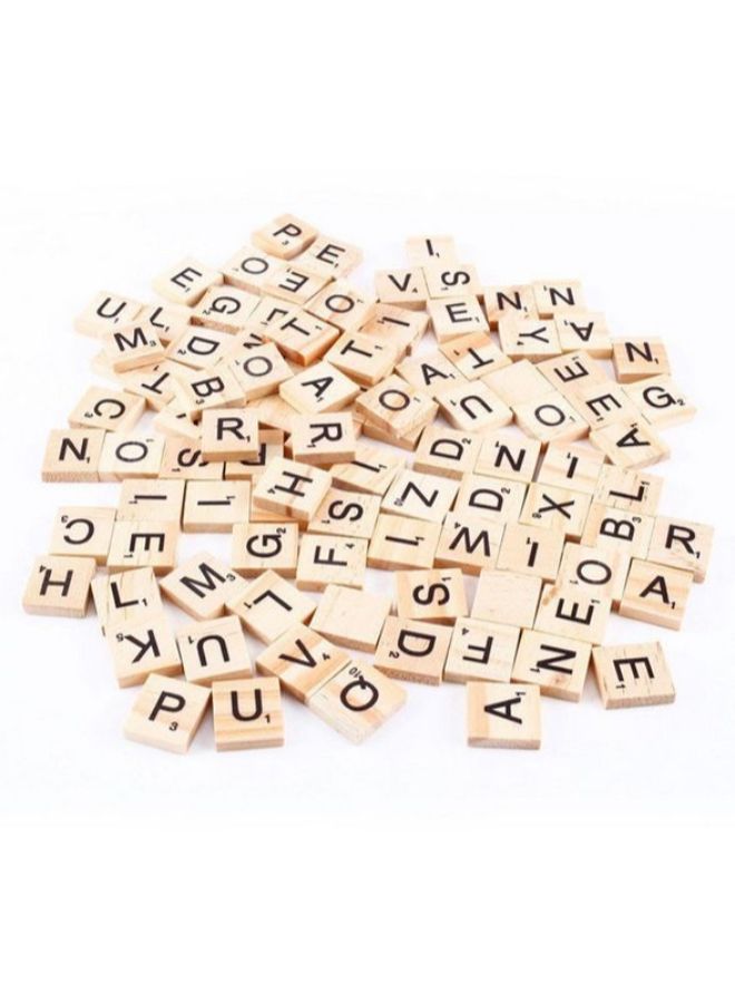 NIBEMINENT 100-Piece Scrabble Natural Wood Alphabet Tiles Block 1.8 x 2 0.5centimeter - Image 3