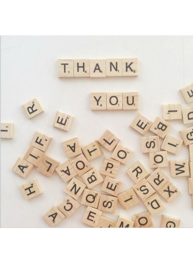 NIBEMINENT 100-Piece Scrabble Natural Wood Alphabet Tiles Block 1.8 x 2 0.5centimeter - Image 2