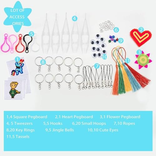 Inscraft 25,000 pcs Fuse Beads Kit 26 Colors 5MM, Including 127 Patterns, 4 Big Square, 1 Heart Pegboards, 1 Flower Ironing Paper, Tweezers, Beads Compatible by INSCRAFT - Image 4