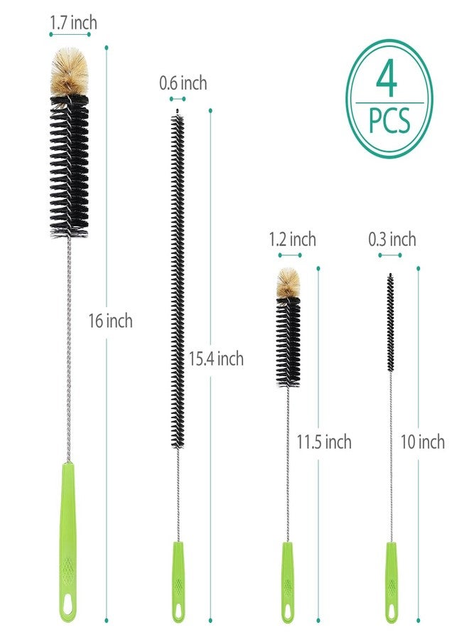 ORIA Bottle Cleaning Brush Set, Bottle Brush Cleaner, Long Handle Water Bottle Brush, Straw Cleaning Brush, Kitchen Wire Scrub Set for Washing, Baby Bottle, Pipes, Beer Brewing Supplies, 4 Pack - Image 2