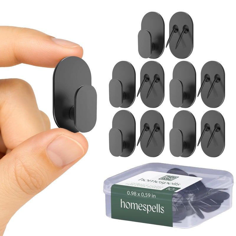 Homespells Metal Cubicle Hooks for Fabric Walls â€“ Cubical Wall Hooks, Versatile Use Pins & Picture Hangers Hook for Work, Cork Board & Wall Decor â€“ 10 Pcs Push Pin Hooks Office Cubicle Accessories, Organizers - Image 1